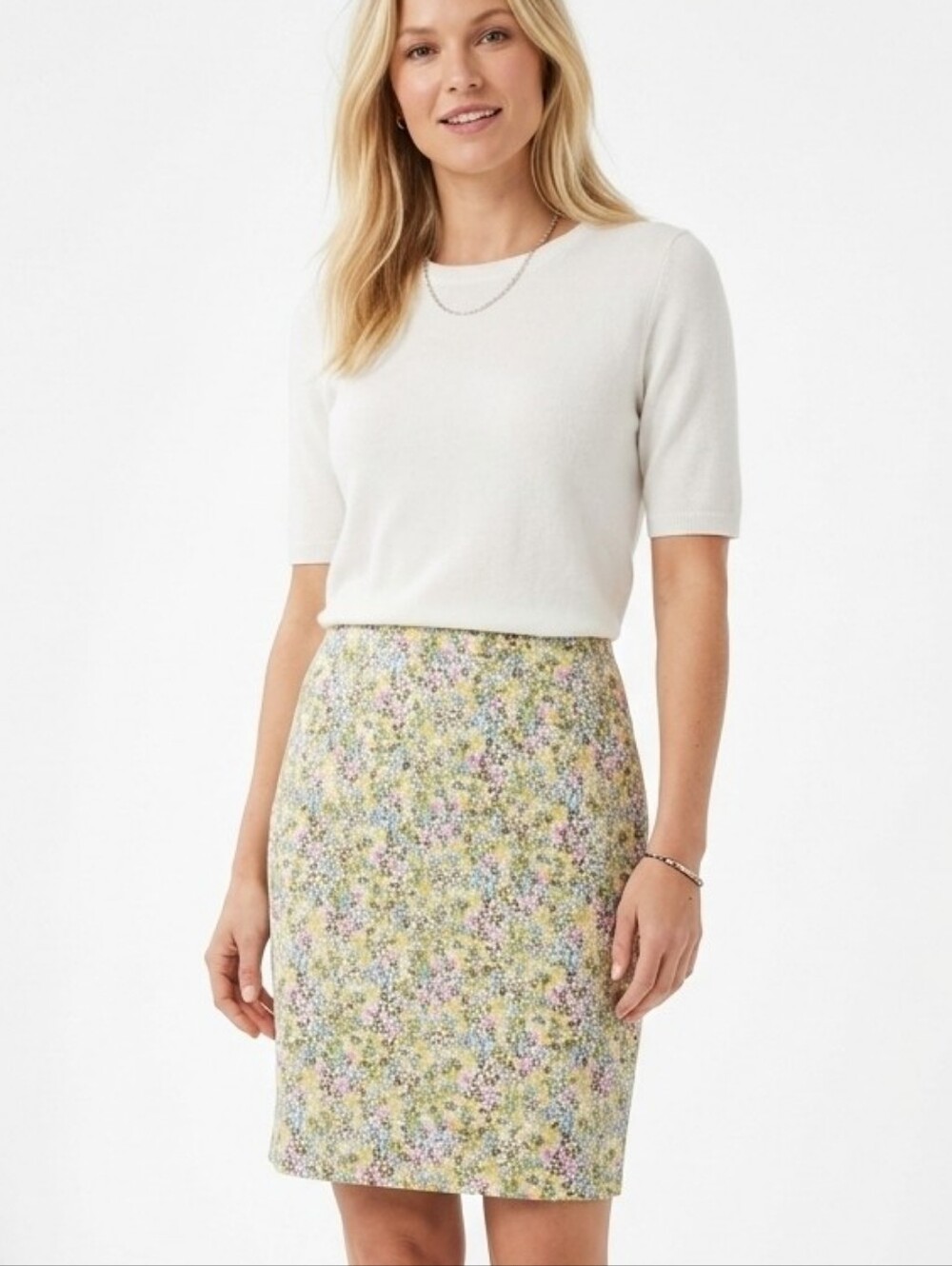 J. JILL SKIRT FLORAL Live-In Chino 6 Pencil